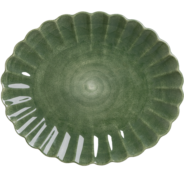 Oyster Fad 35x30 cm Skovgrønt