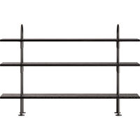 Keen Hyllsystem Med 3 Hyllplan 160 cm Svart Mässing / Svartbrunbetsad Ask