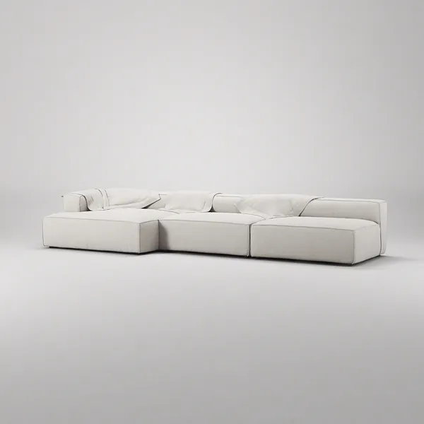 Grand 5-Personers Sofa chaiselong Venstre Moon White
