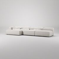 Grand 5-Personers Sofa chaiselong Venstre Moon White
