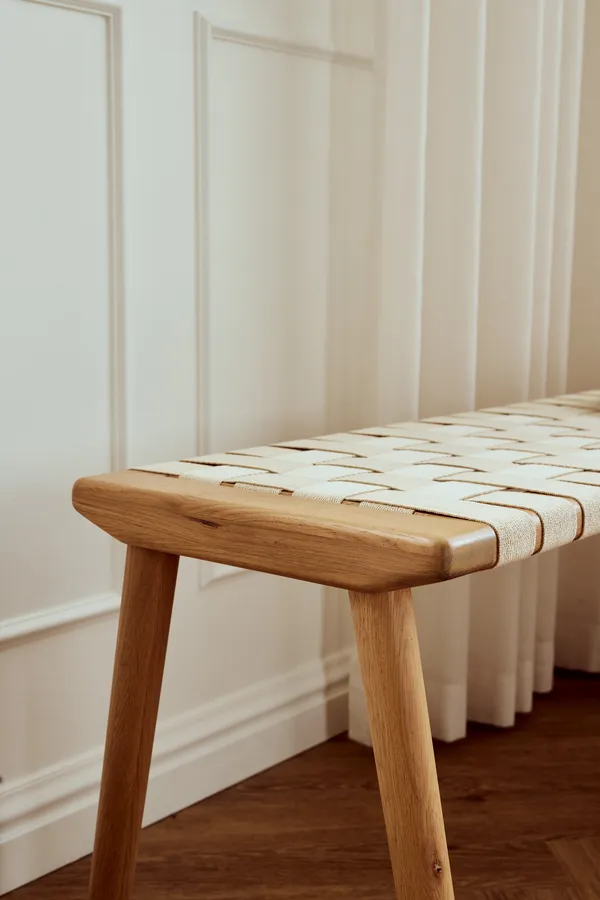Seat Bänk Vitpigmenterad Ek