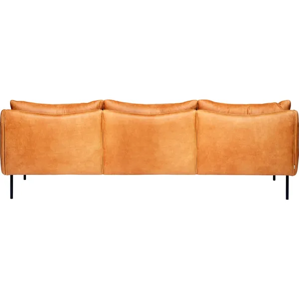 Tiki Soffa 3-Sits Svarta Ben / Skinn Vintage Cognac