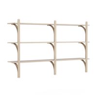 Levi Wall Shelf 180 cm Medium Aluminium / White Pigmented Oak