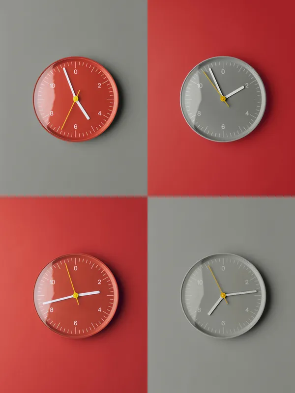 Wall Clock (Recycled) Red