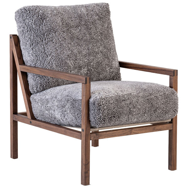 Seventy Five Wood Nojatuoli Pähkinäpuu / Lampaannahka Scandinavian Grey