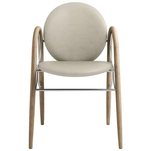 Arkade Karmstol Vitoljad Ek / Läder Oyster