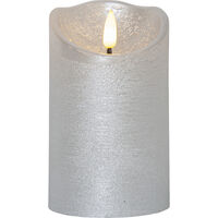 Flamme Rustic LED Blockljus Silver 12 cm