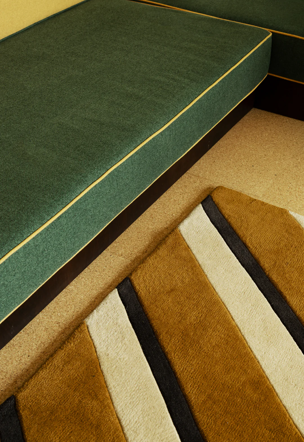 Teklan Diagonal Uldgulvtæppe 180x270 cm Sand