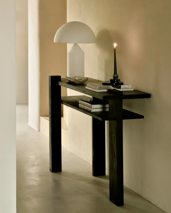 Abstract Sidebord Teak Sortbejdset