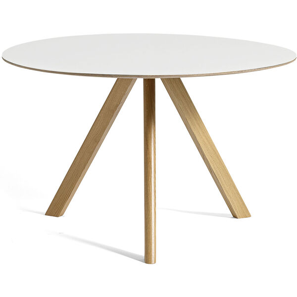 CPH 20 2.0 Bord Ø120 cm Vandbaseret lakeret Egetræ / Hvidt
