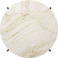 TS Sofabord 55 cm Sort / Neutral hvid Travertin