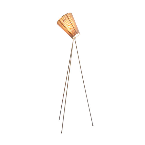 Oslo Wood Gulvlampe Stål/Beige