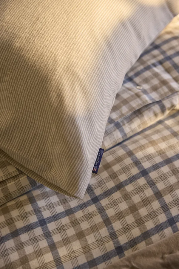 Striped Lyocell/Flannel Pudebetræk 50x60 cm Beige