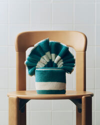 Stripe Towel 40x60 cm Petrol Blue