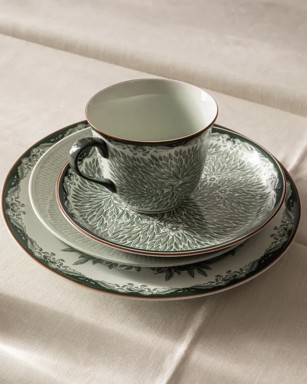 Ostindia Floris Tallerken 20 cm 4-pak Grøn