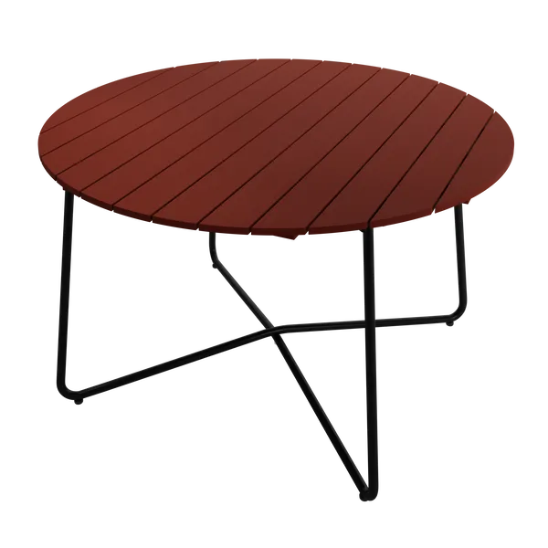 9A Bord Ø120 cm Mørkerødt / Sort