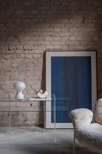 Bollo Lounge-Tuoli Pearl White Jalat / Lampaannahka Mohawi