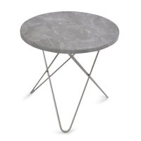 Mini O Sidebord Grå Marmor/Stål