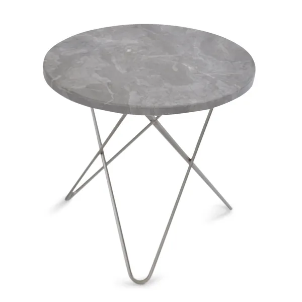 Mini O Sidebord Grå Marmor/Stål
