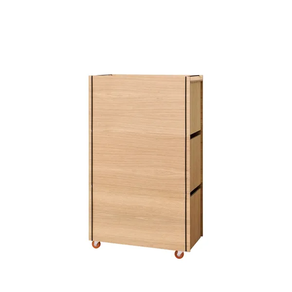 Storage Tower Med Hjul Hög Ek/Svart