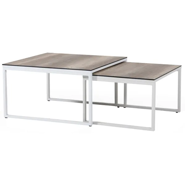 Talance Coffee table 80x80cm H45 White / Dark Grey