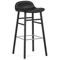 Form Barstol 75 cm Sort Læder / Sort Eg