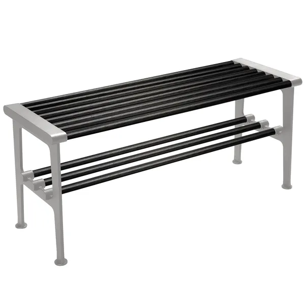 Nostalgi Bänk 100 cm Svartbetsad Ek / Aluminium