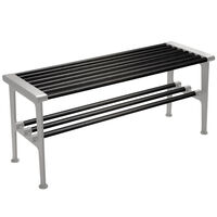 Nostalgi Bänk 100 cm Svartbetsad Ek / Aluminium