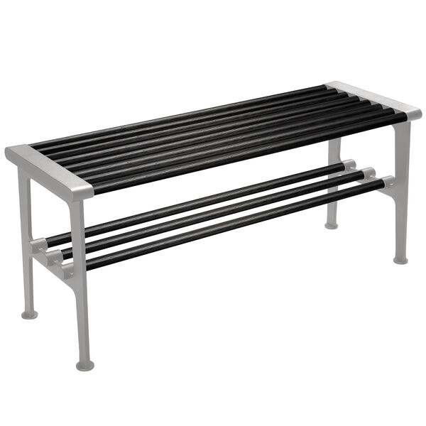 Nostalgi Bänk 100 cm Svartbetsad Ek / Aluminium