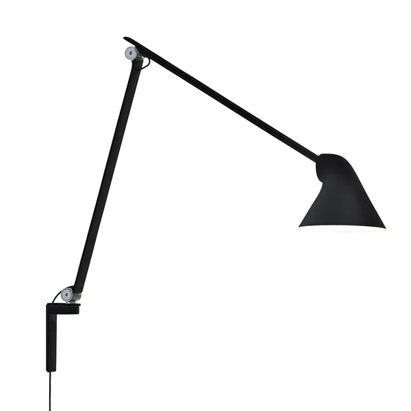 NJP Vegglampe Lang arm Sort