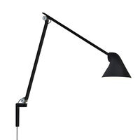 NJP Vegglampe Lang arm Sort