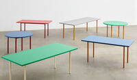 Two-Colour Bord 160x82 cm Vinröd / Blå