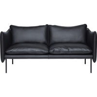Tiki Sofa 2-seters Svarte Ben / Skinn Elmosoft Svart