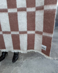 Hallin Plaid Mohair 130x170 cm Offwhite / Rust