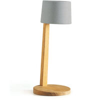 Gaia Bordlampe Bærbar Teak Rubelli Argento