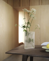 Ridge Vase Frostet Glas 35 cm Hvid