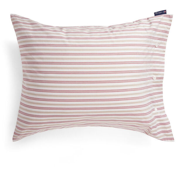 Dobby Striped Örngott Vit / Beige / Röd 50x60 cm