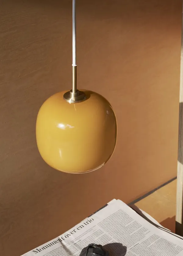 VL45 Radiohus Pendel 175 mm Messing / Glossy Amber