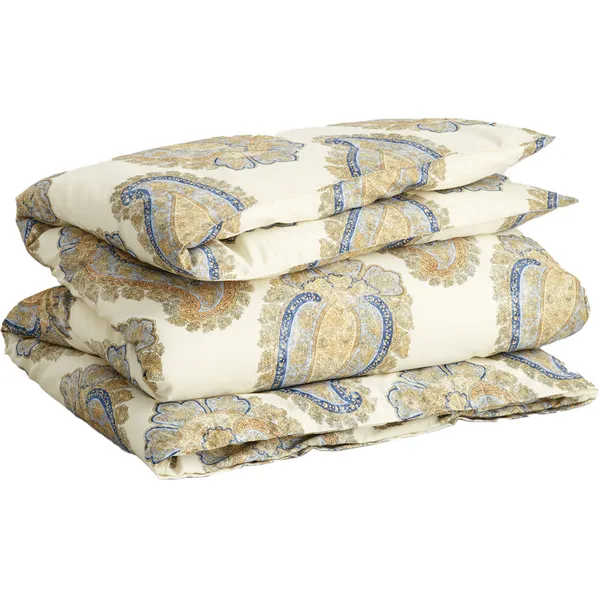 Paisley Dynetrekk Hvit 220x220 cm Dry Sand