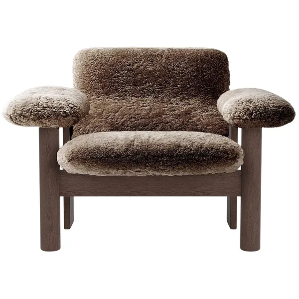Brasilia Lenestol Lav Rygg Mørkbeiset Eik / Sheepskin Sahara