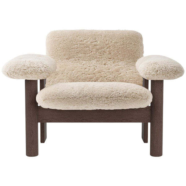 Brasilia Lenestol Lav Rygg Mørkbeiset Eik / Sheepskin Nature