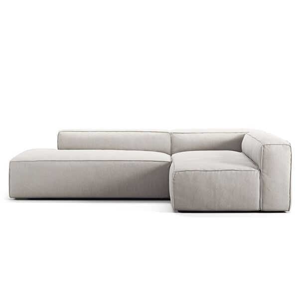 Grand Loungesoffa 3-Sits öppet avslut Vänster Minetyg Moon White