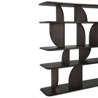 Geometric Boghylde Sortbejdset Teak