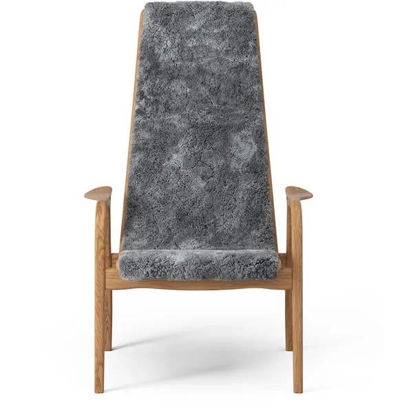 Lamino Lænestol med Fodskammel Fåreskind Scandinavian Grey / Olieret Egetræ