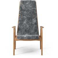 Lamino Lænestol med Fodskammel Fåreskind Scandinavian Grey / Olieret Egetræ