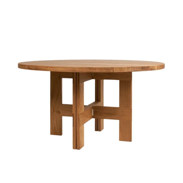 Farmhouse Trestle Spisebord Eg Ø 140 cm