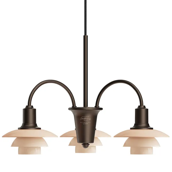 PH 1/1 Ljuskrona Med 3 Armar Centenary Edition Aged Brass / Dusty Terracotta