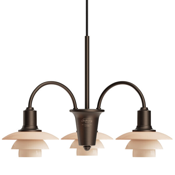 PH 1/1 Lysekrone Med 3 Armer Centenary Edition Aged Brass / Dusty Terracotta