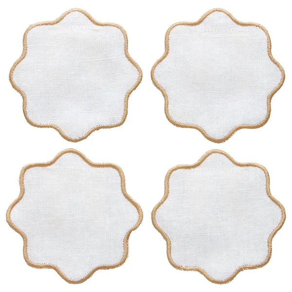 La Tavola Glasunderlägg 10x10 cm Vit / Beige