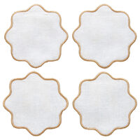 La Tavola Glasunderlägg 10x10 cm Vit / Beige